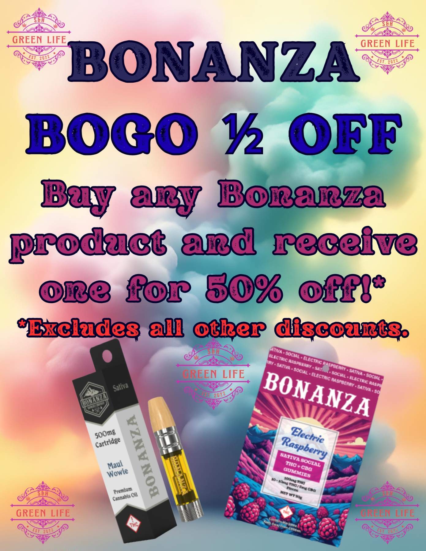 bonanza bogo 1/2 off